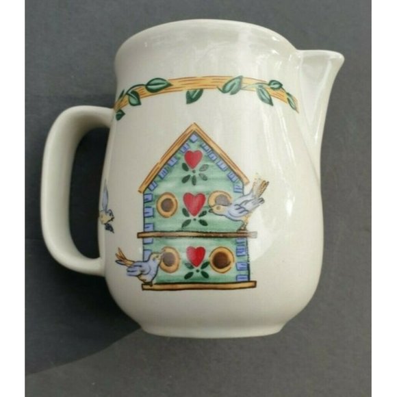 Birdhouse Creamer China Pearl Casuals Stoneware - Picture 1 of 8